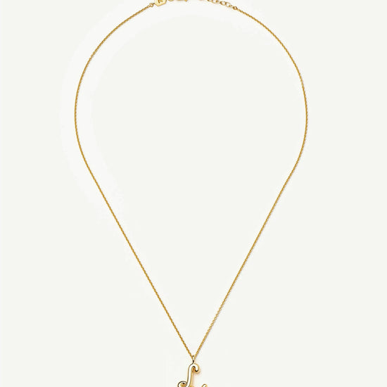 Curly Molten Initial Pendant Necklace - L | 18ct Gold Vermeil Necklaces Missoma 