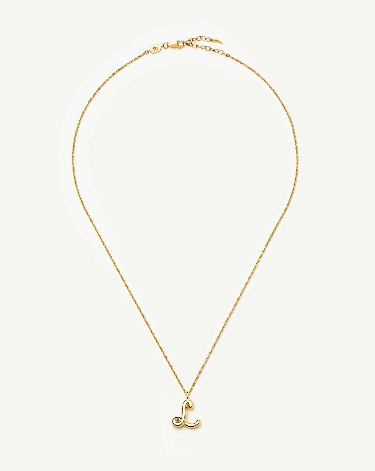 Curly Molten Initial Pendant Necklace - L | 18ct Gold Vermeil Necklaces Missoma 