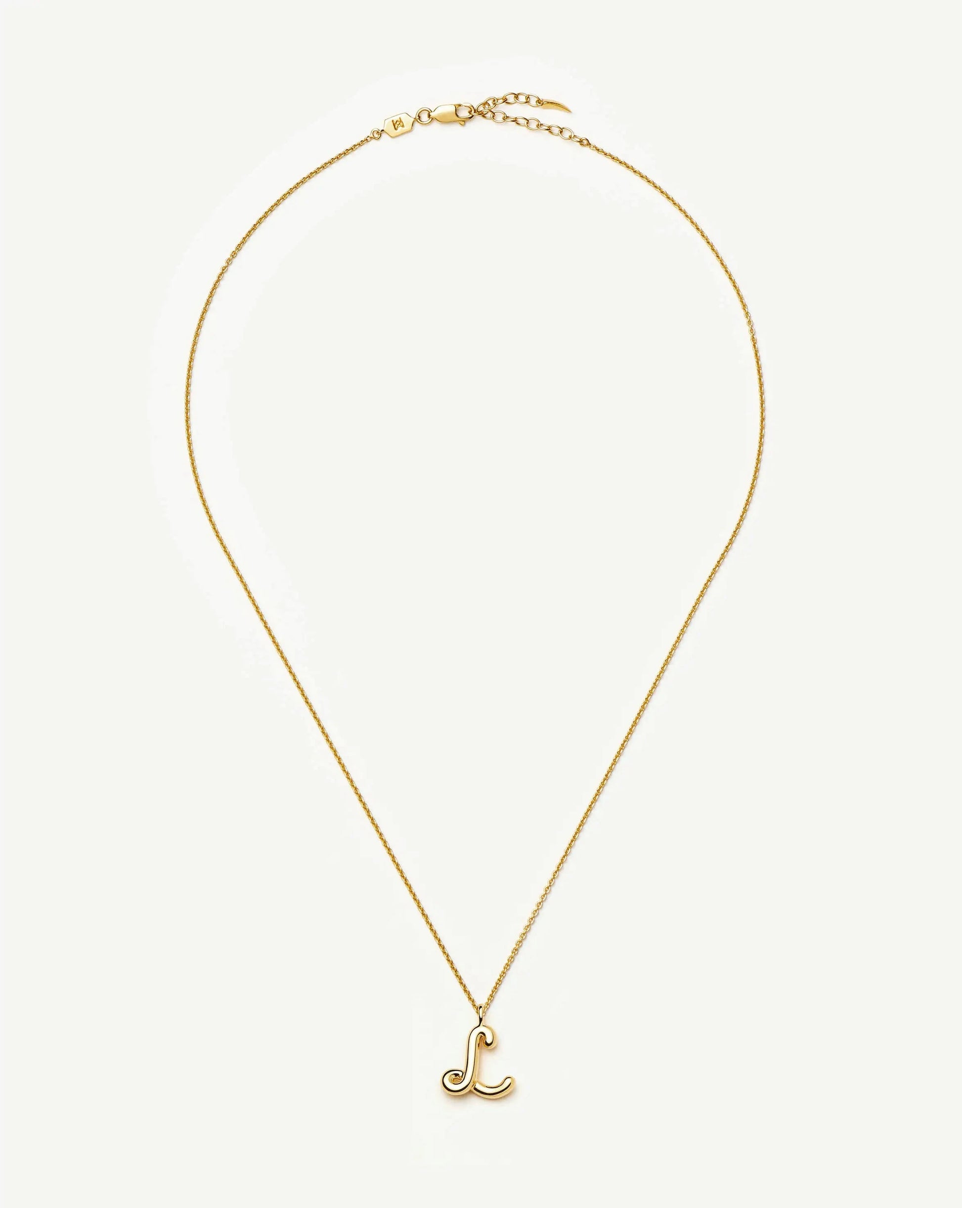 Curly Molten Initial Pendant Necklace - L | 18ct Gold Vermeil Necklaces Missoma 