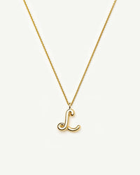 Curly Molten Initial Pendant Necklace - L | 18ct Gold Vermeil Necklaces Missoma 