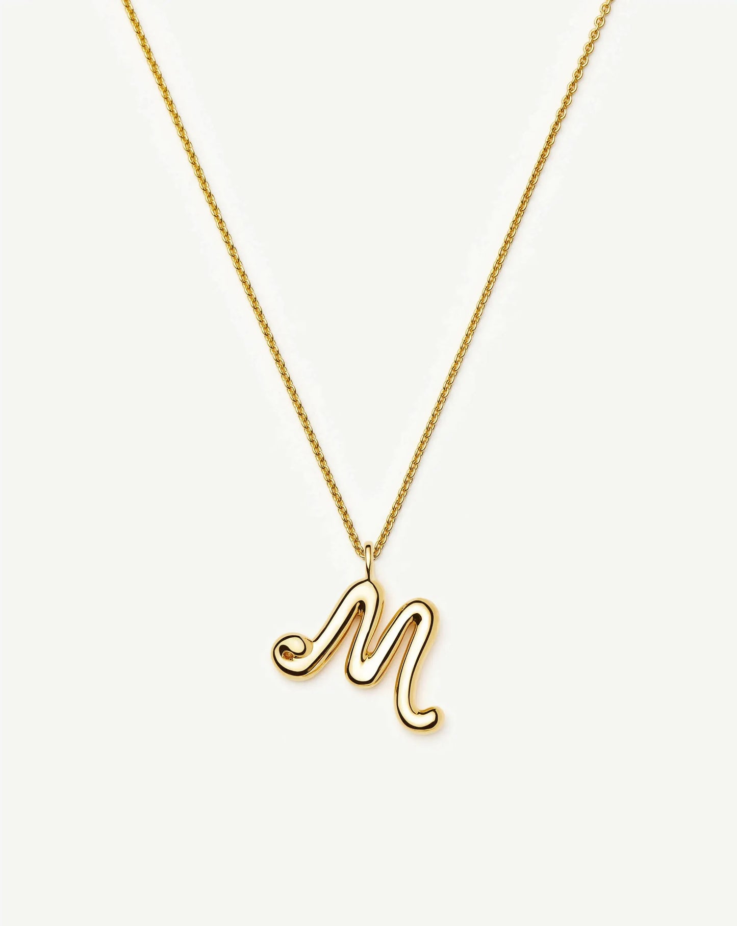 Curly Molten Initial Pendant Necklace - M | 18ct Gold Vermeil Necklaces Missoma 