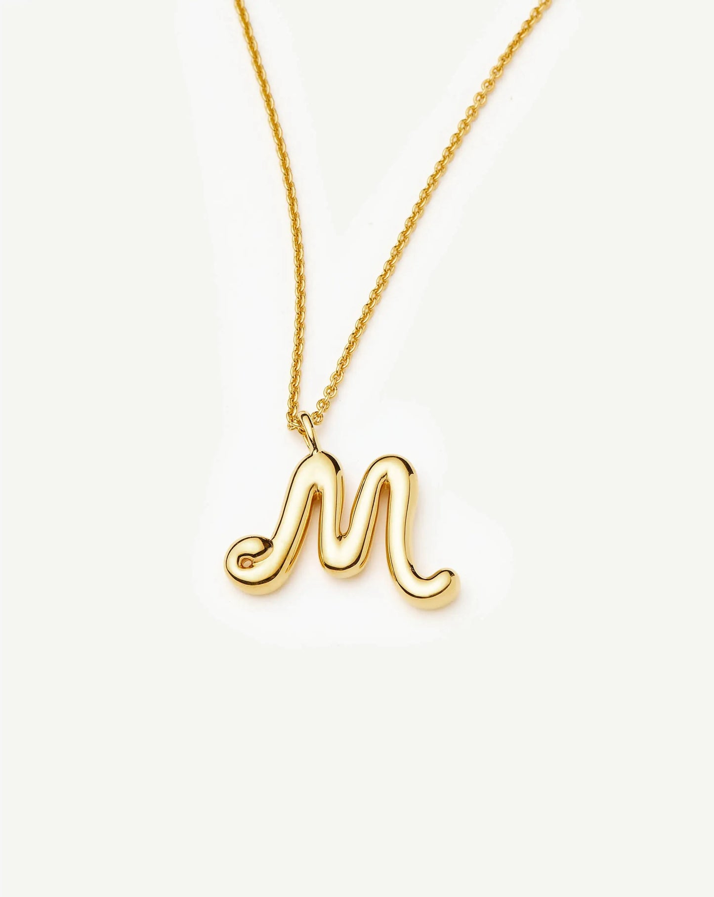 Curly Molten Initial Pendant Necklace - M | 18ct Gold Vermeil Necklaces Missoma 