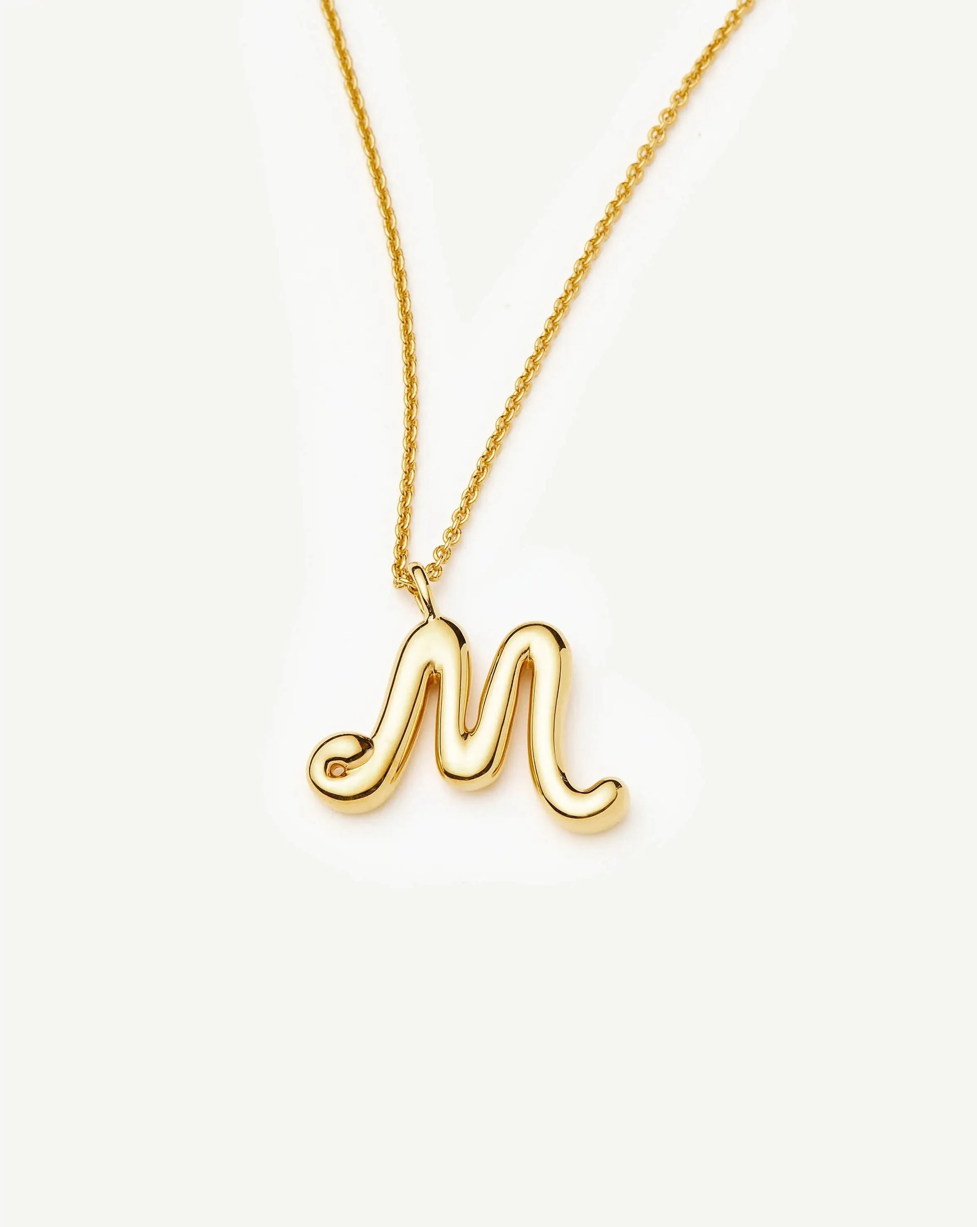 Curly Molten Initial Pendant Necklace - M | 18ct Gold Vermeil Necklaces Missoma 