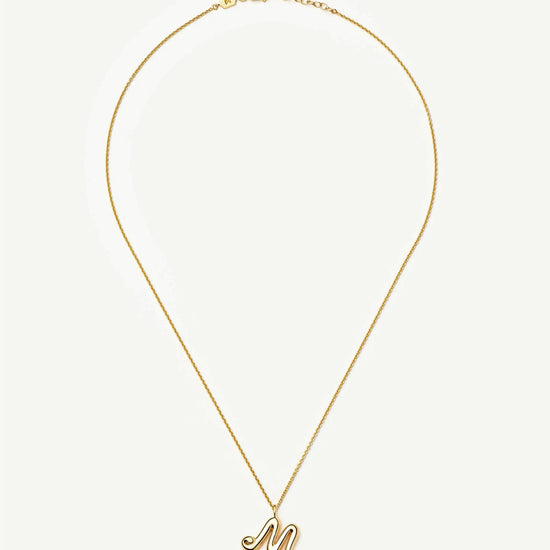 Curly Molten Initial Pendant Necklace - M | 18ct Gold Vermeil Necklaces Missoma 