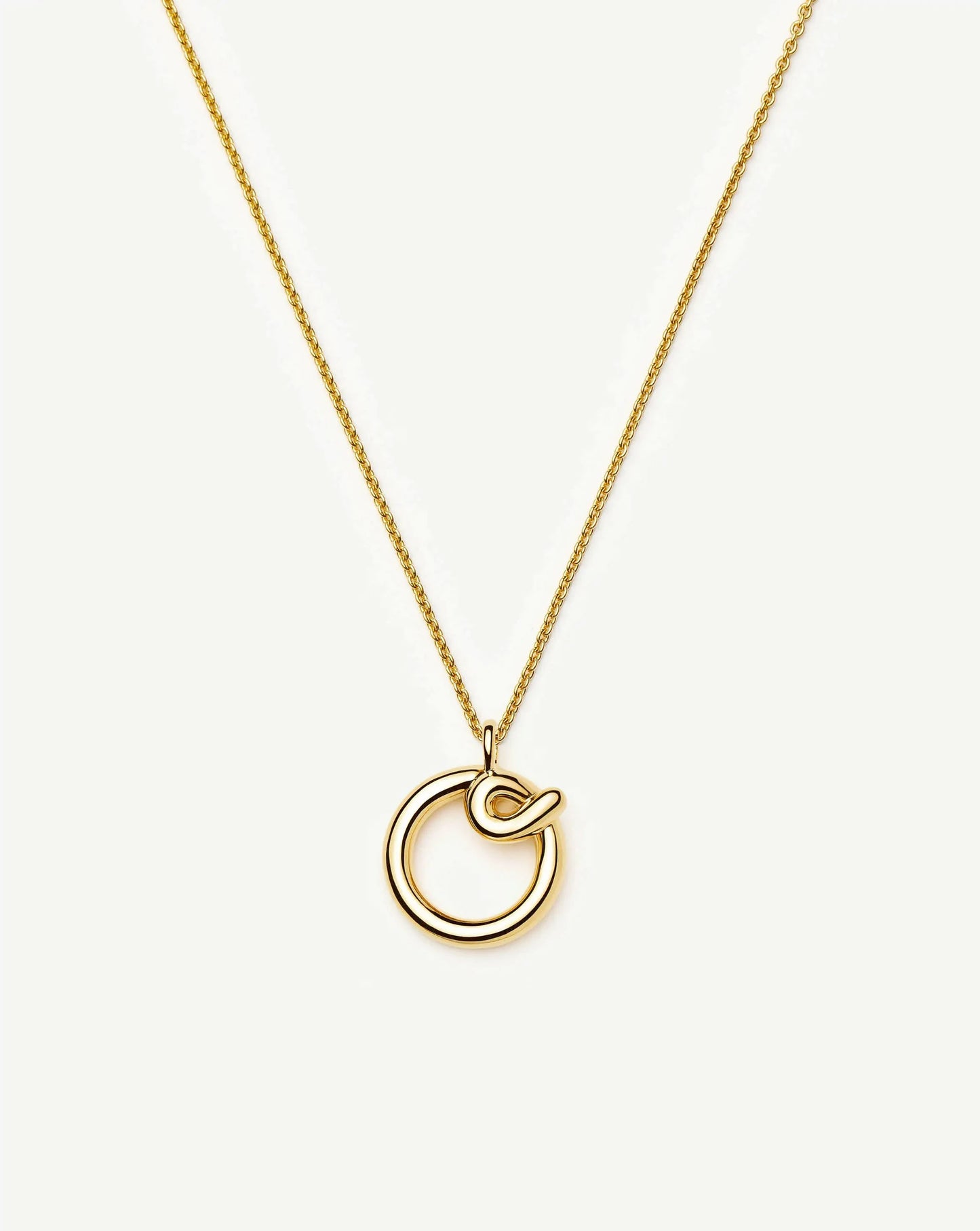 Curly Molten Initial Pendant Necklace - O | 18ct Gold Vermeil Necklaces Missoma 