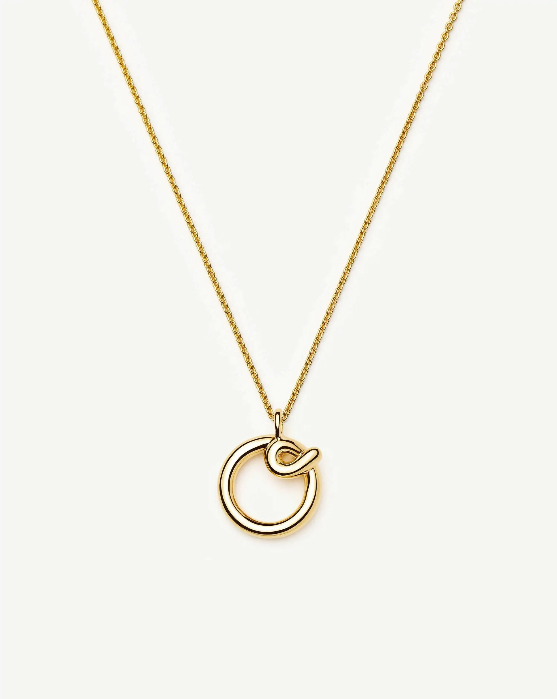 Curly Molten Initial Pendant Necklace - O | 18ct Gold Vermeil Necklaces Missoma 