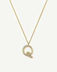 Curly Molten Initial Pendant Necklace - Q | 18ct Gold Vermeil Necklaces Missoma 
