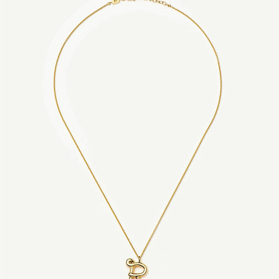 Curly Molten Initial Pendant Necklace - R | 18ct Gold Vermeil Necklaces Missoma 