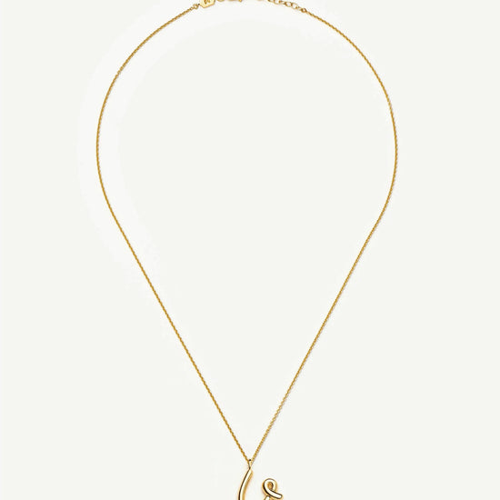 Curly Molten Initial Pendant Necklace - U | 18ct Gold Vermeil Necklaces Missoma 