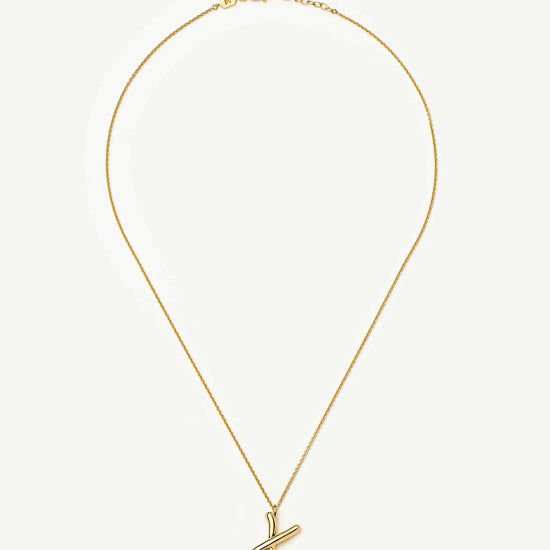 Curly Molten Initial Pendant Necklace - X | 18ct Gold Vermeil Necklaces Missoma 