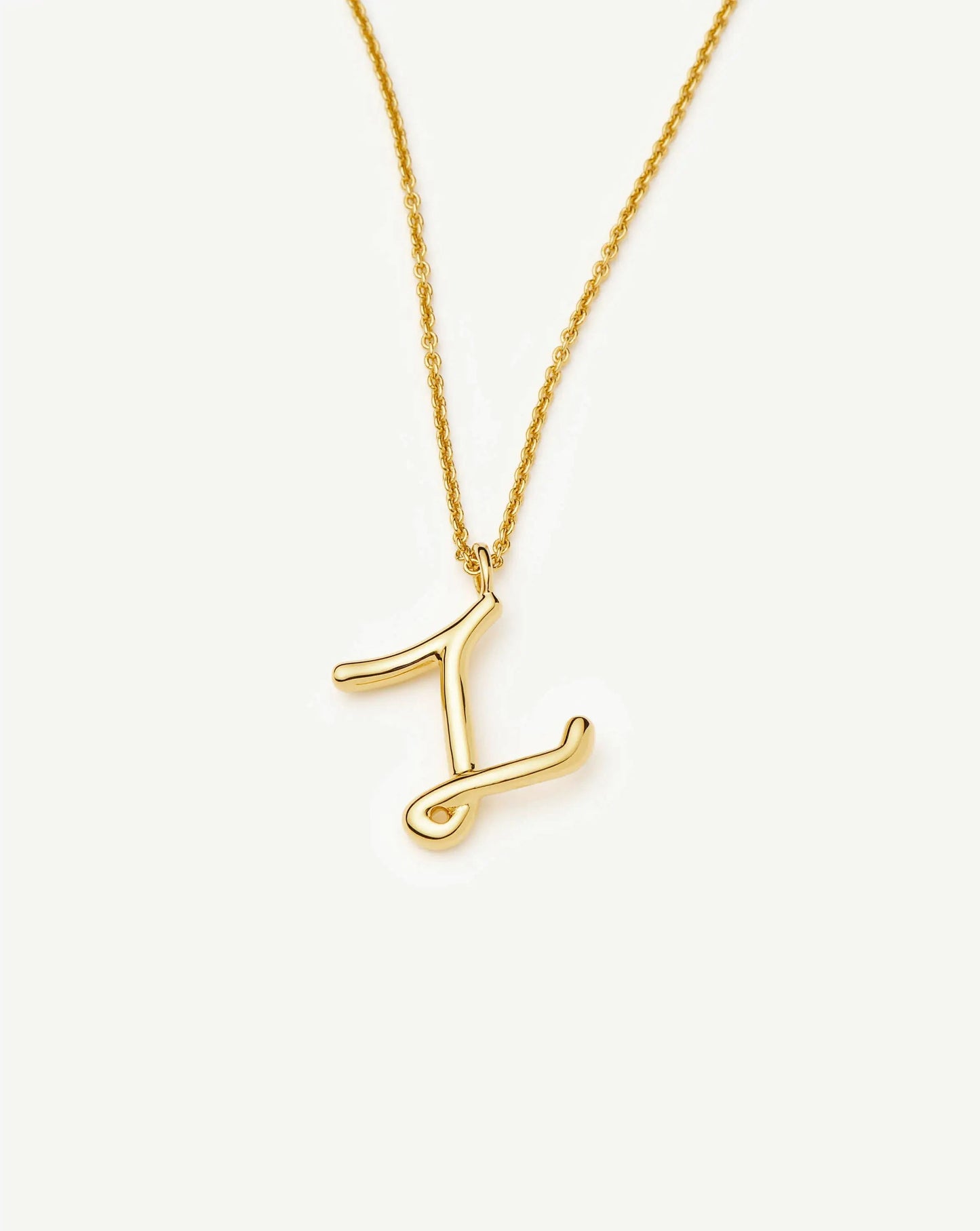 Curly Molten Initial Pendant Necklace - Z | 18ct Gold Vermeil Necklaces Missoma 