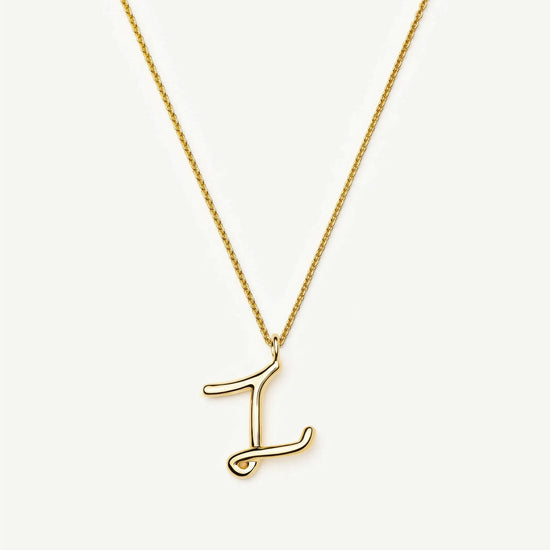 Curly Molten Initial Pendant Necklace - Z | 18ct Gold Vermeil Necklaces Missoma 