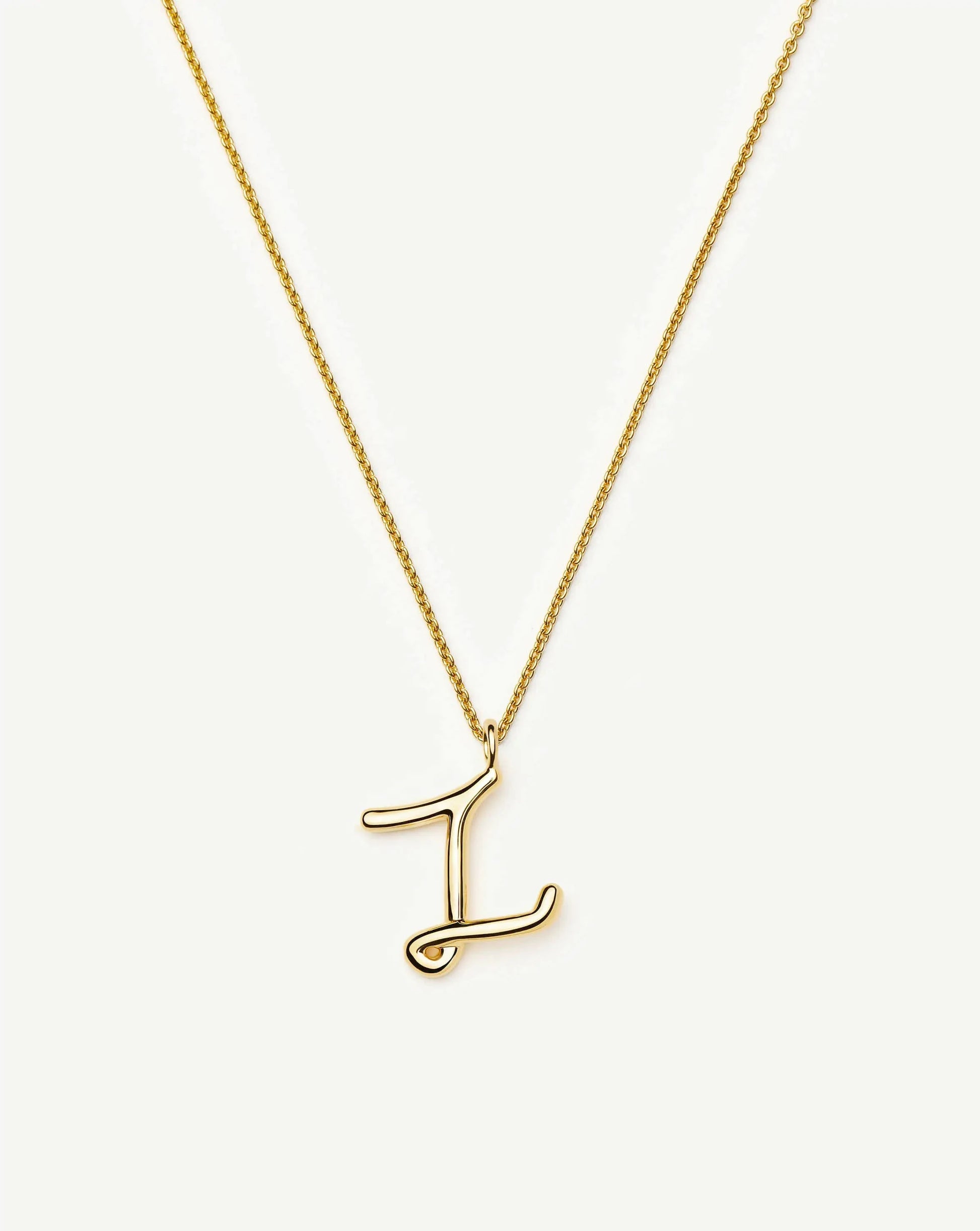 Curly Molten Initial Pendant Necklace - Z | 18ct Gold Vermeil Necklaces Missoma 