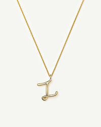 Curly Molten Initial Pendant Necklace - Z | 18ct Gold Vermeil Necklaces Missoma 