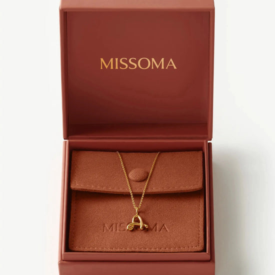 Curly Molten Mini Initial Necklace - A | 18ct Gold Vermeil Necklaces Missoma 