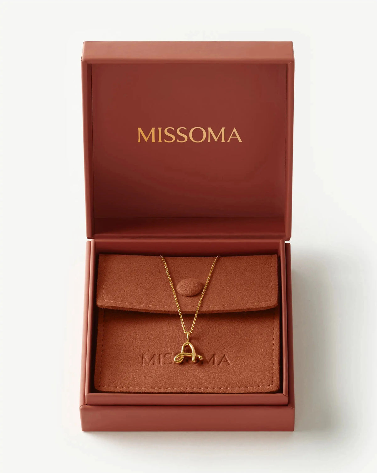 Curly Molten Mini Initial Necklace - A | 18ct Gold Vermeil Necklaces Missoma 
