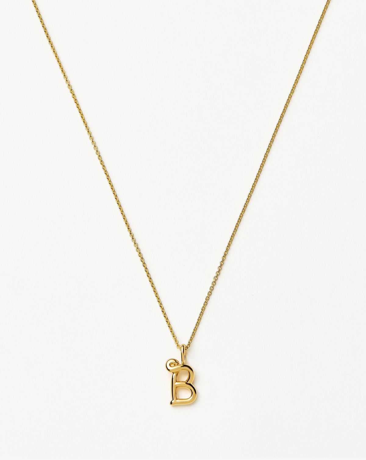 Curly Molten Mini Initial Necklace - B | 18ct Gold Vermeil Necklaces Missoma 