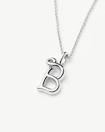 Curly Molten Mini Initial Necklace - B | Sterling Silver Necklaces Missoma 