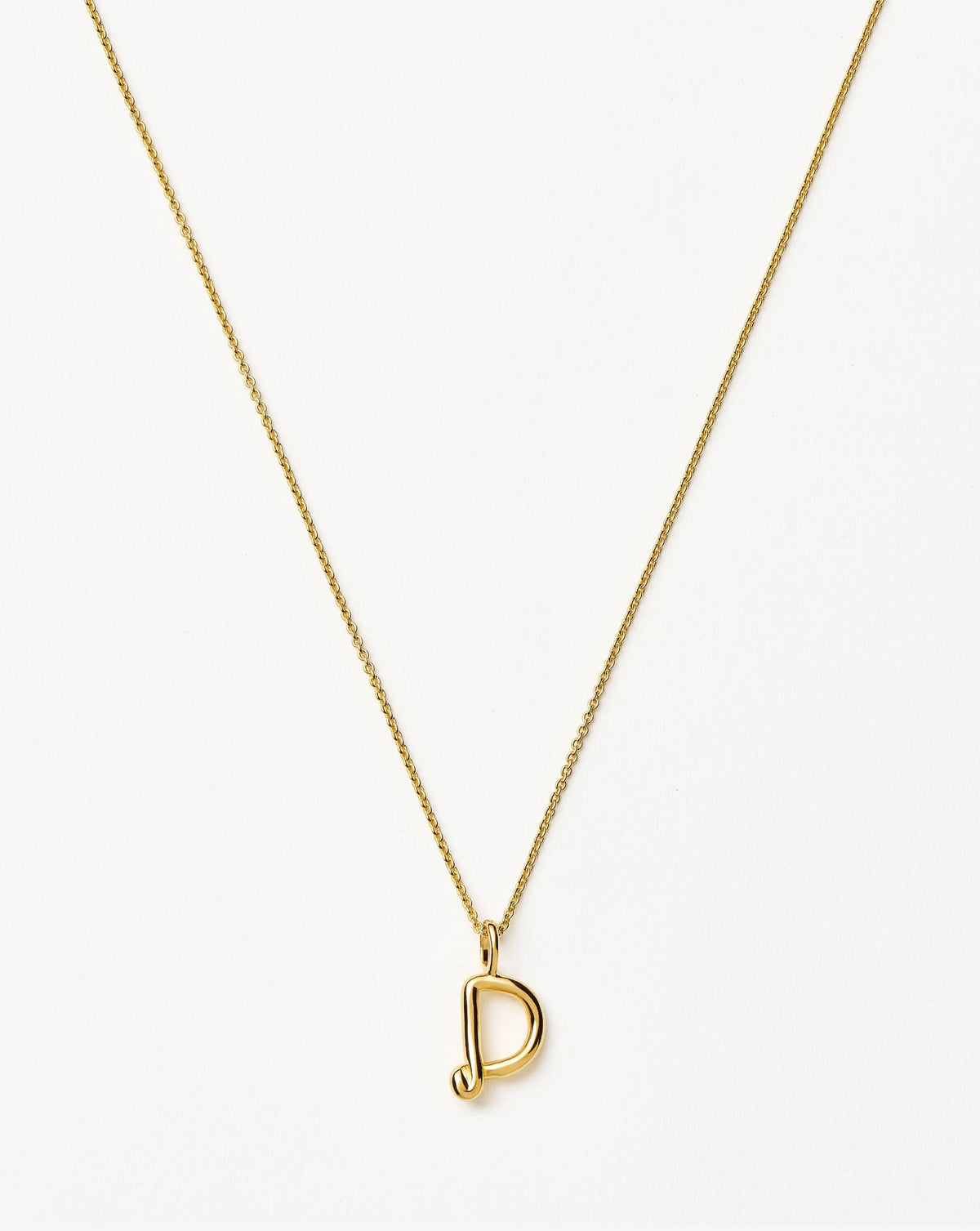 Curly Molten Mini Initial Necklace - D | 18ct Gold Vermeil Necklaces Missoma 