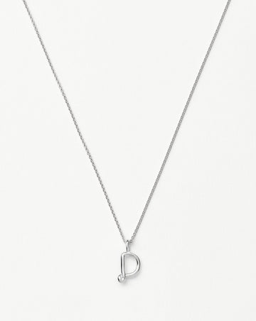 Curly Molten Mini Initial Necklace - D | Sterling Silver Necklaces Missoma 