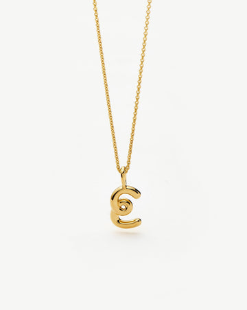 Curly Molten Mini Initial Necklace - E | 18ct Gold Vermeil Necklaces Missoma 
