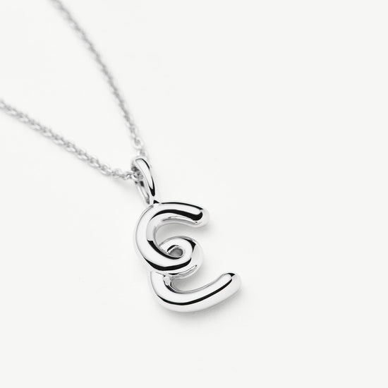 Curly Molten Mini Initial Necklace - E | Sterling Silver Necklaces Missoma 
