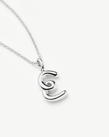 Curly Molten Mini Initial Necklace - E | Sterling Silver Necklaces Missoma 