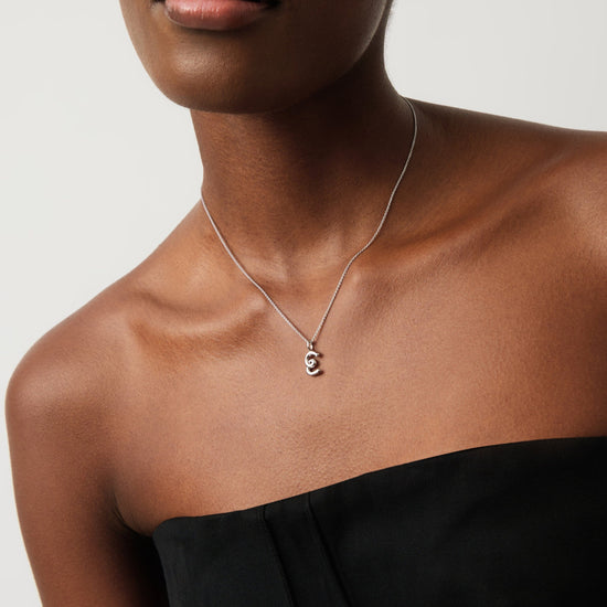 Curly Molten Mini Initial Necklace - E | Sterling Silver Necklaces Missoma 