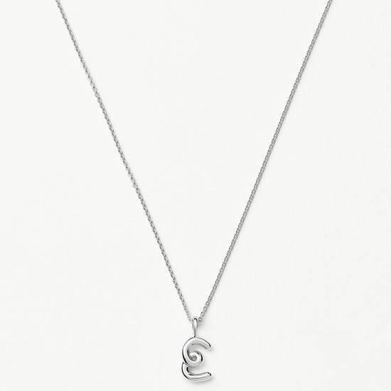 Curly Molten Mini Initial Necklace - E | Sterling Silver Necklaces Missoma 