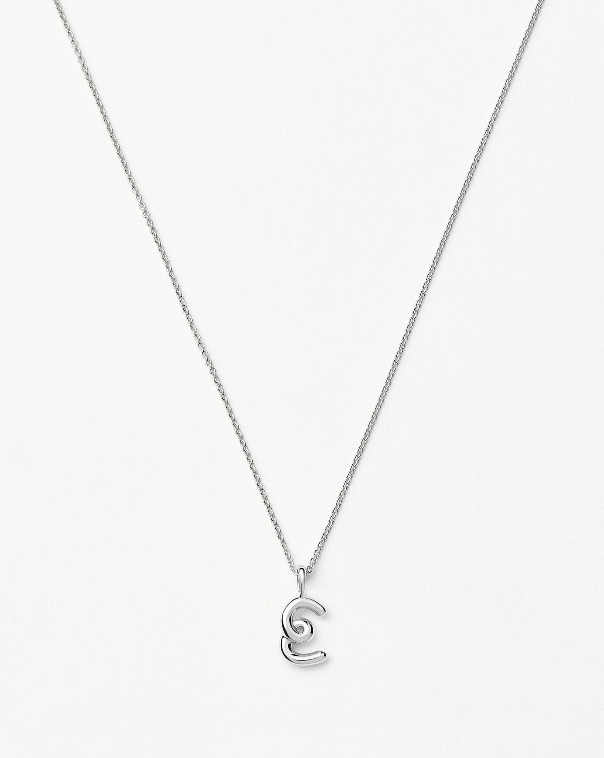 Curly Molten Mini Initial Necklace - E | Sterling Silver Necklaces Missoma 