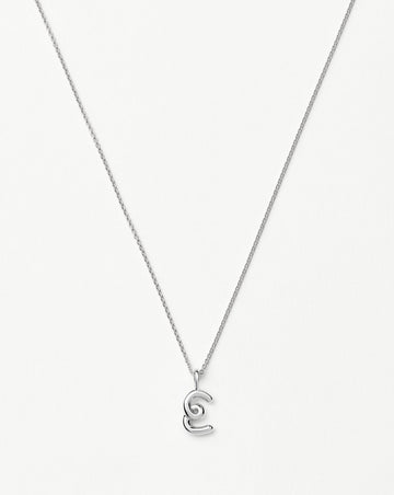 Curly Molten Mini Initial Necklace - E | Sterling Silver Necklaces Missoma 