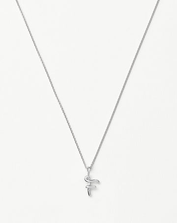 Curly Molten Mini Initial Necklace - F | Sterling Silver Necklaces Missoma 
