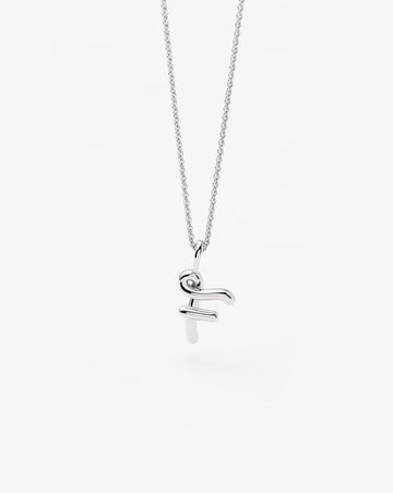Curly Molten Mini Initial Necklace - F | Sterling Silver Necklaces Missoma 