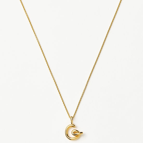 Curly Molten Mini Initial Necklace - G | 18ct Gold Vermeil Necklaces Missoma 