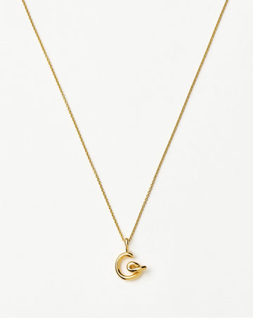 Curly Molten Mini Initial Necklace - G | 18ct Gold Vermeil Necklaces Missoma 