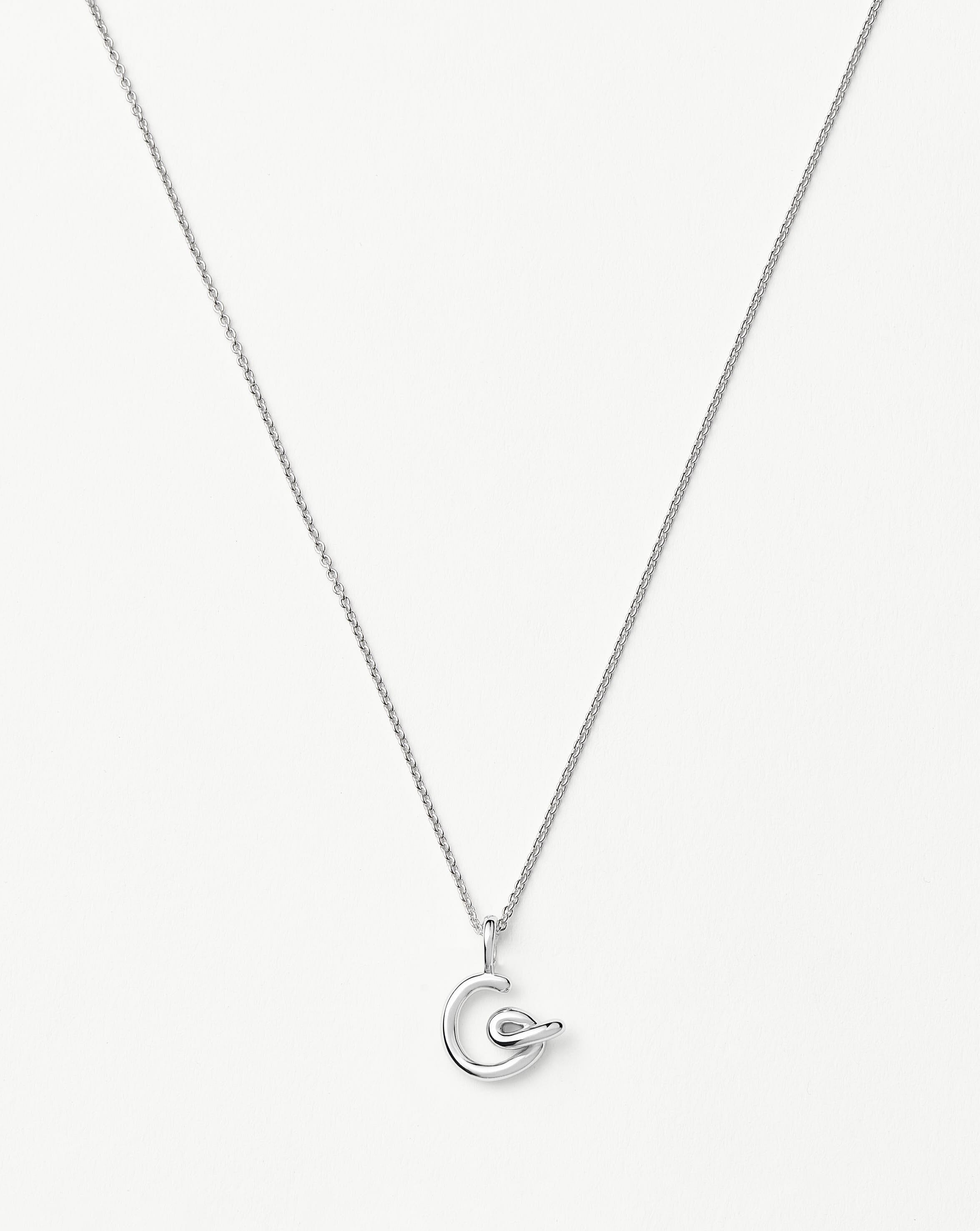 Curly Molten Mini Initial Necklace - G | Sterling Silver Necklaces Missoma 