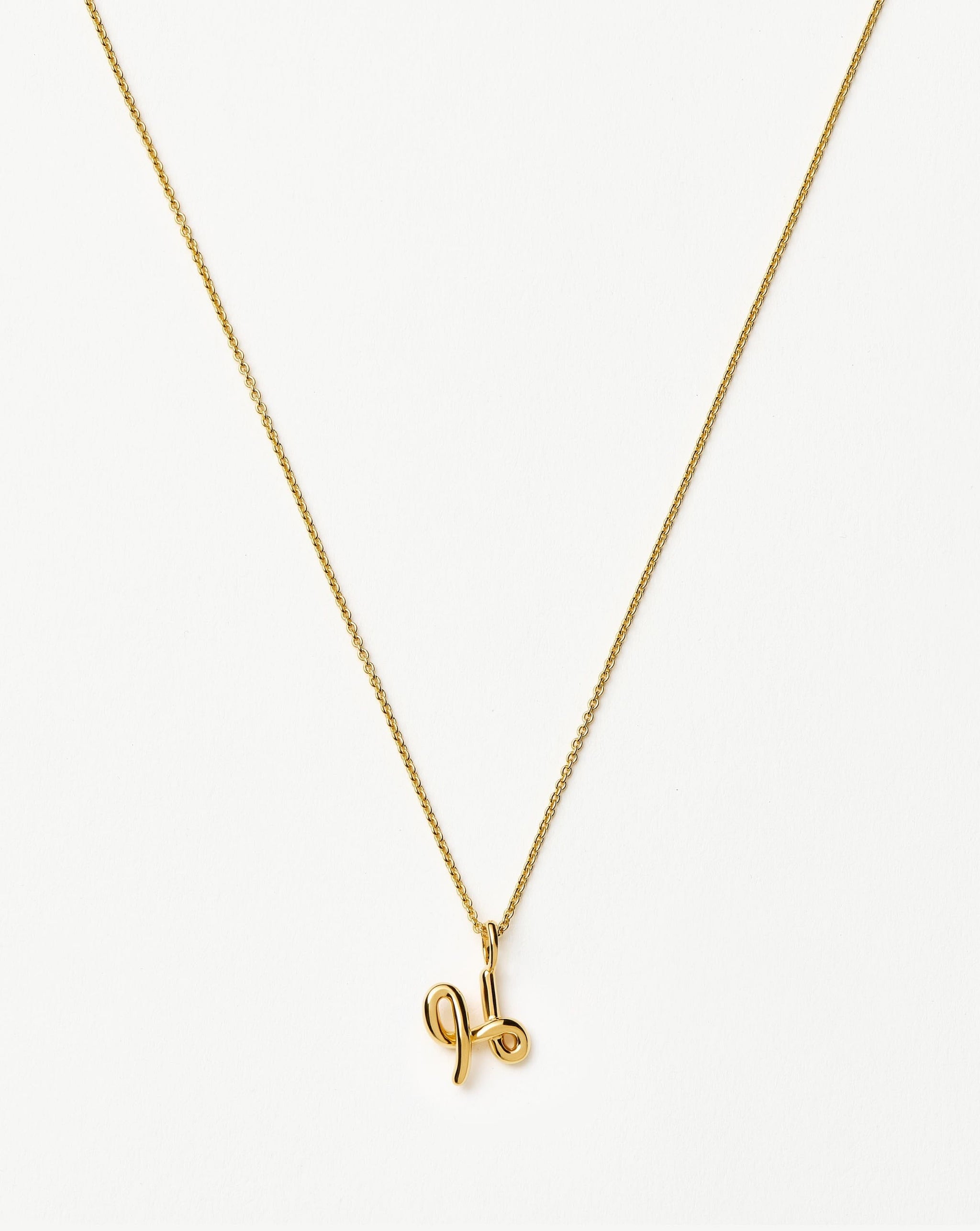 Curly Molten Mini Initial Necklace - H | 18ct Gold Vermeil Necklaces Missoma 