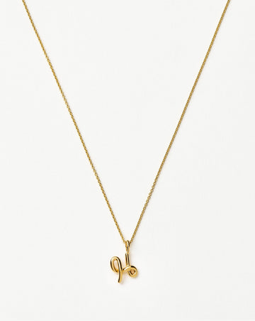 Curly Molten Mini Initial Necklace - H | 18ct Gold Vermeil Necklaces Missoma 