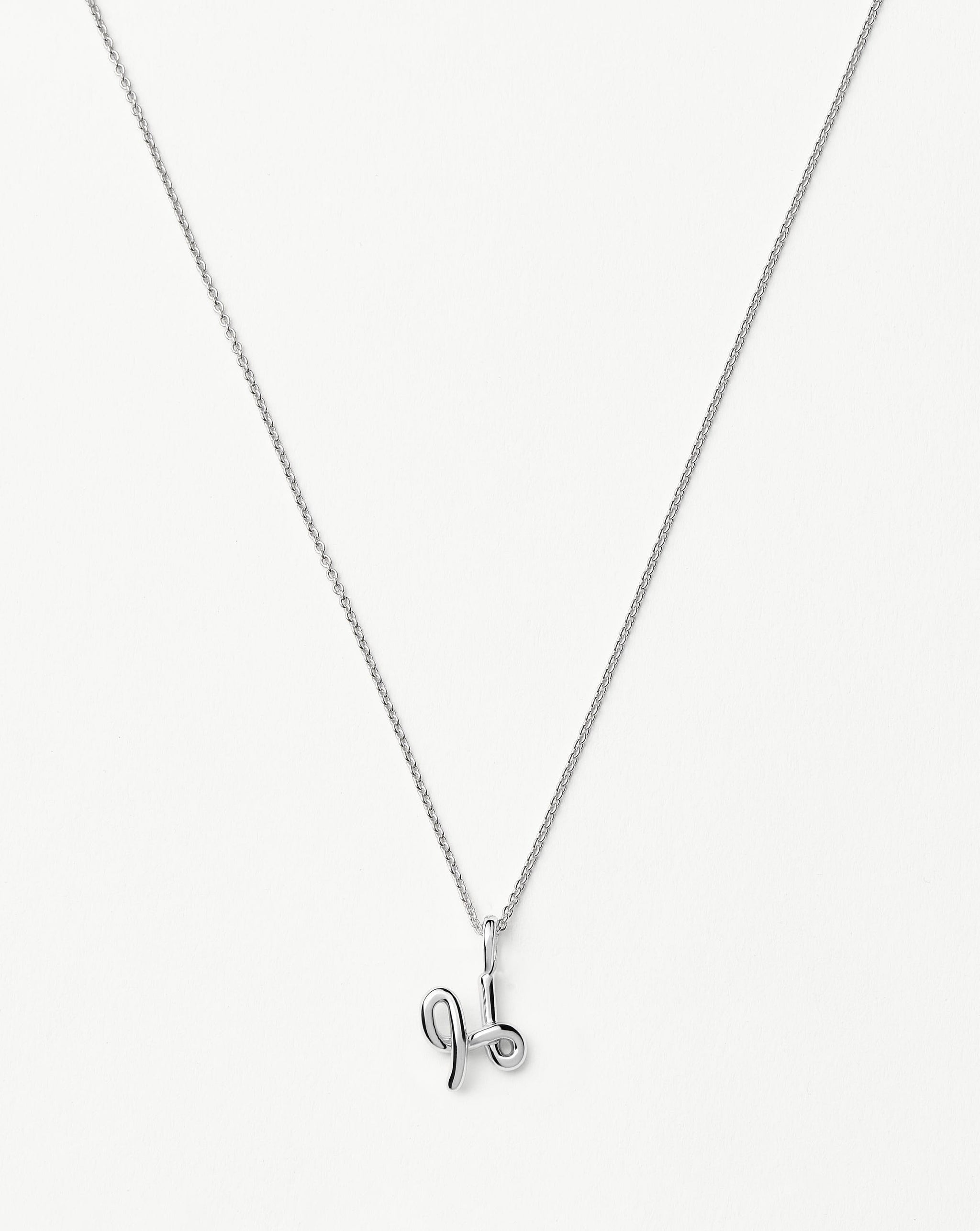 Curly Molten Mini Initial Necklace - H | Sterling Silver Necklaces Missoma 