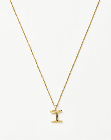 Curly Molten Mini Initial Necklace - I | 18ct Gold Vermeil Necklaces Missoma 