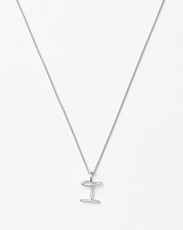 Curly Molten Mini Initial Necklace - I | Sterling Silver Necklaces Missoma 