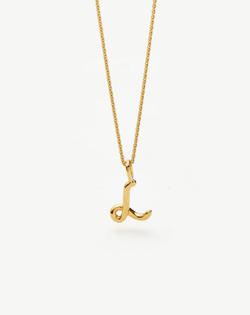 Curly Molten Mini Initial Necklace - L | 18ct Gold Vermeil Necklaces Missoma 