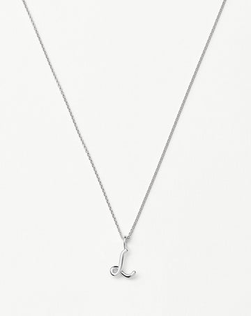 Curly Molten Mini Initial Necklace - L | Sterling Silver Necklaces Missoma 