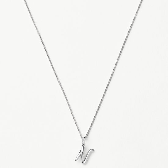 Curly Molten Mini Initial Necklace - N | Sterling Silver Necklaces Missoma 