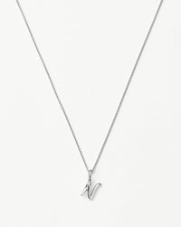 Curly Molten Mini Initial Necklace - N | Sterling Silver Necklaces Missoma 
