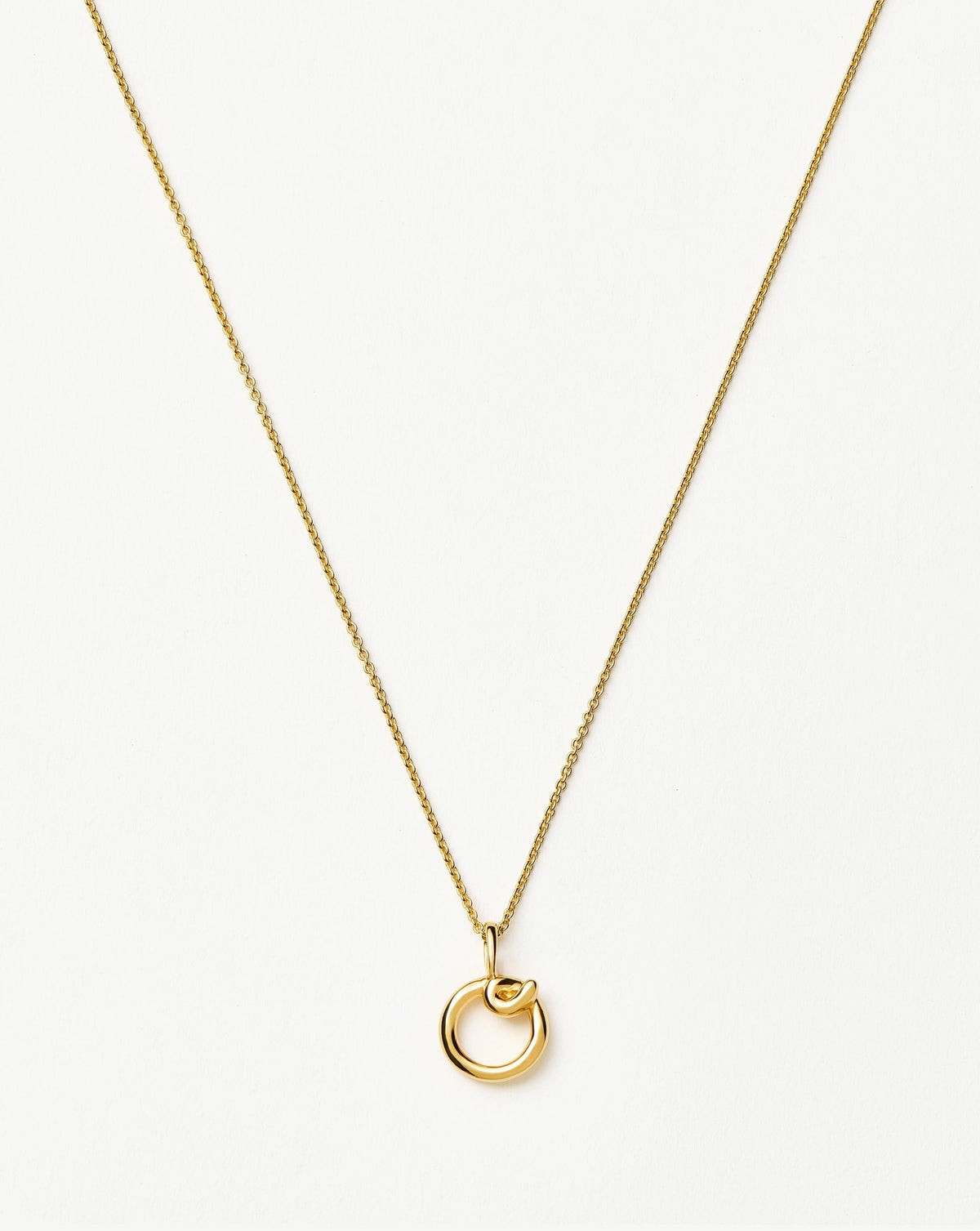 Curly Molten Mini Initial Necklace - O | 18ct Gold Vermeil Necklaces Missoma 