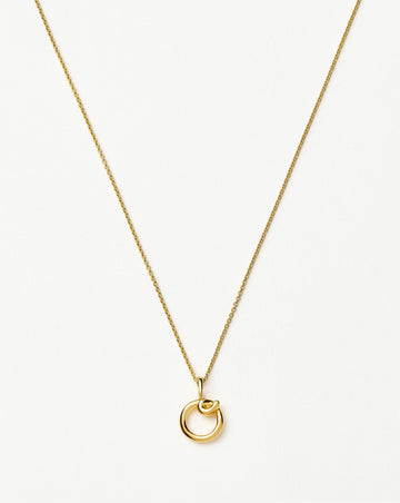 Curly Molten Mini Initial Necklace - O | 18ct Gold Vermeil Necklaces Missoma 