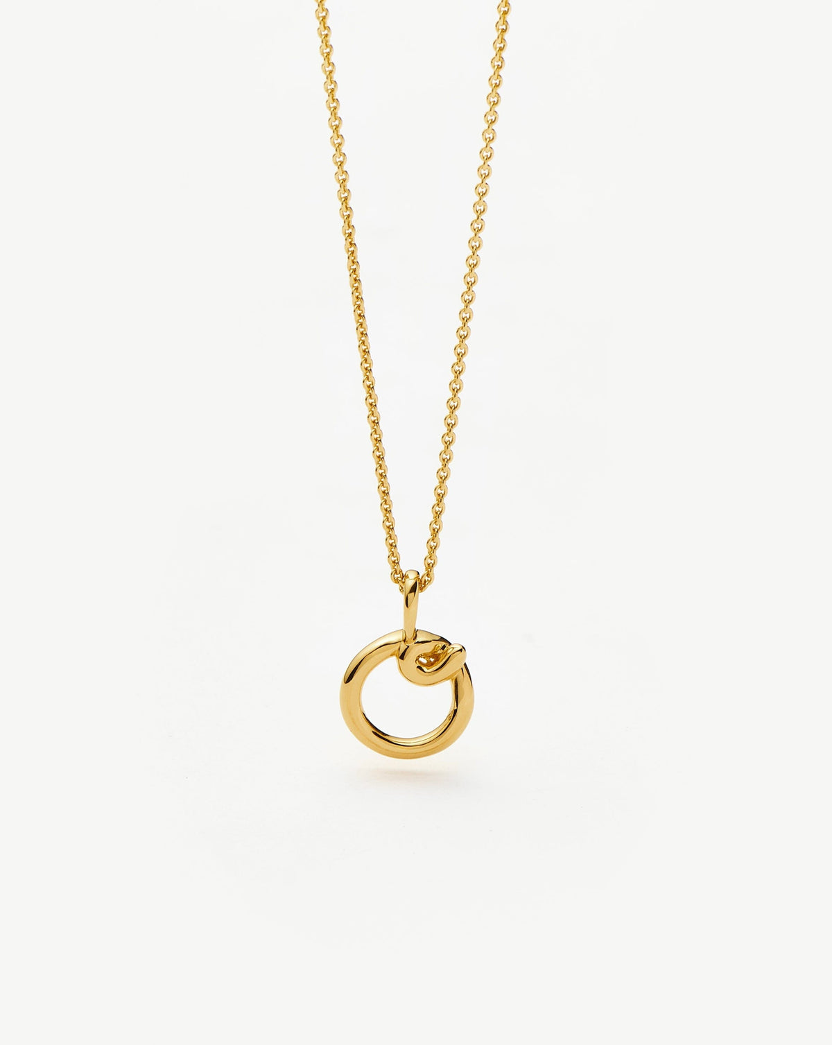 Curly Molten Mini Initial Necklace - O | 18ct Gold Vermeil Necklaces Missoma 