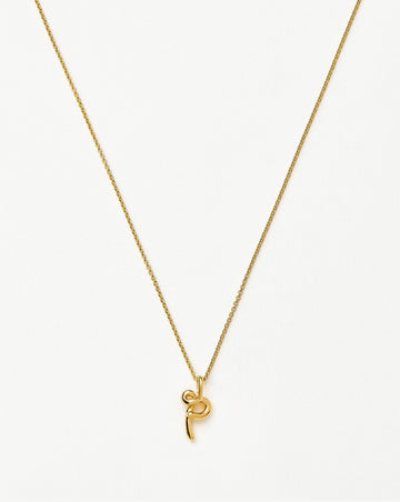 Curly Molten Mini Initial Necklace - P | 18ct Gold Vermeil Necklaces Missoma 