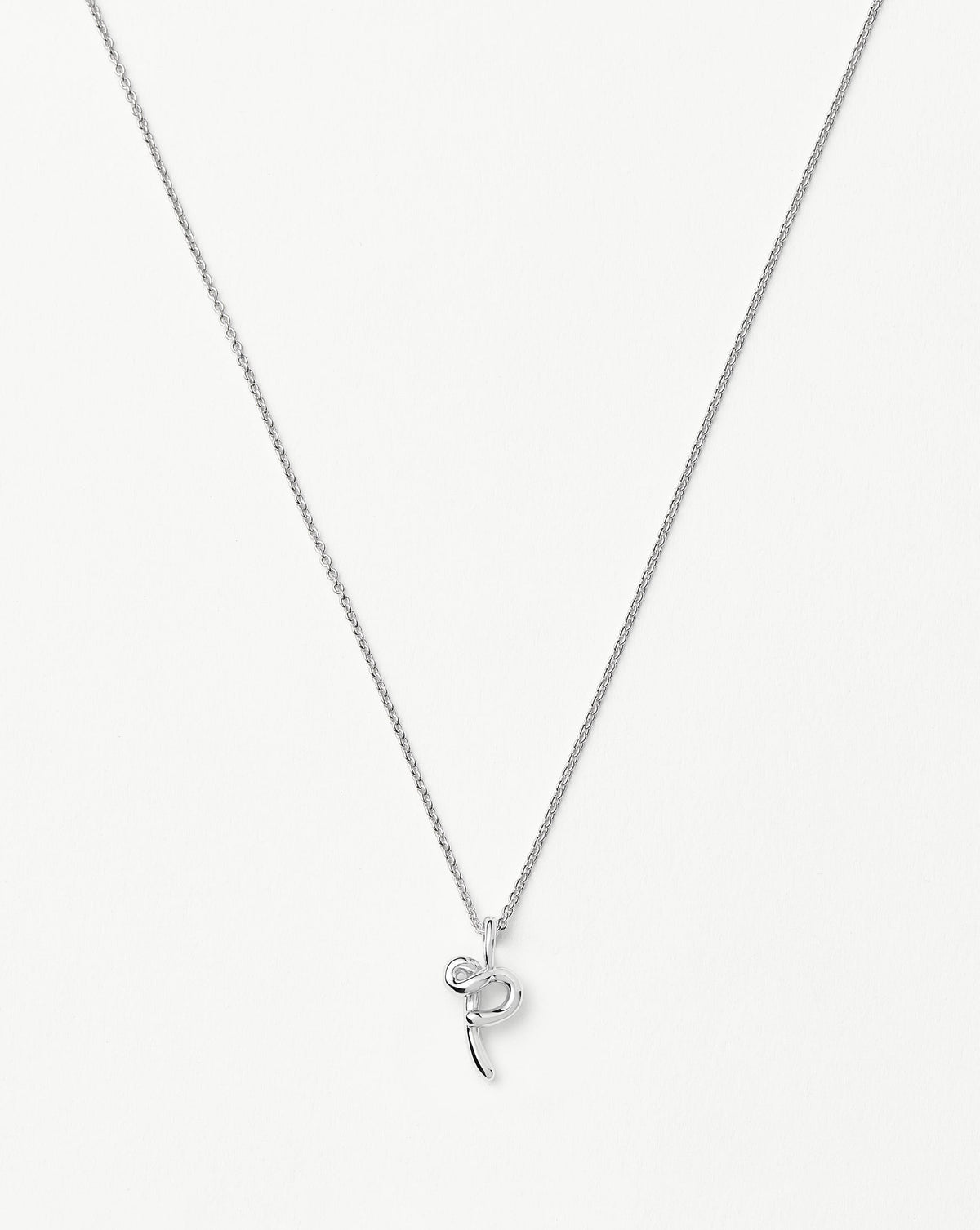 Curly Molten Mini Initial Necklace - P | Sterling Silver Necklaces Missoma 